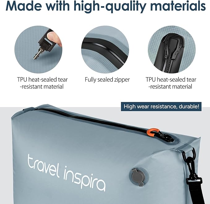 Vacuum Bags for Travel Luggage, Reusable Compression Bags for Carry On Suitcases and Backpack, Vacuum Seal Packing Cube for Cloth (1PC No Pump)