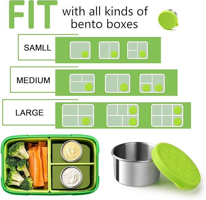 FANGSUN Dressing Containers to Go for Condiments, Salad Dressing, Dips, Snacks, Stainless Steel Dipping Sauce Cups, Fits in Bento Box for Lunch, Mini Food Storage Containers with Lid (Multicolor)