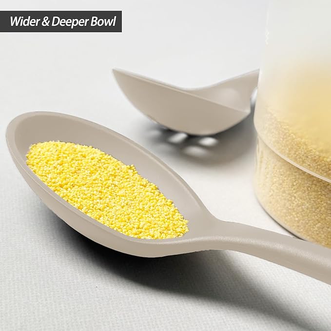 Silicone Slotted Spoons for Cooking - Extra Large Kitchen Spoons for Mixing, Serving, & Stirring - 600°F Heat-Resistant Non Stick Utensils Skimmer- Dishwasher Safe, Khaki