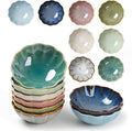 Dipping Bowls Set of 8, Ceramic Soy Sauce Dishes, 3 oz Dipping Sauce Cups, chrysanthemum Round Small Side Dish Dishes for Dipping Sushi Tomato Soy Sauce Dish Condiment Finger Bowls