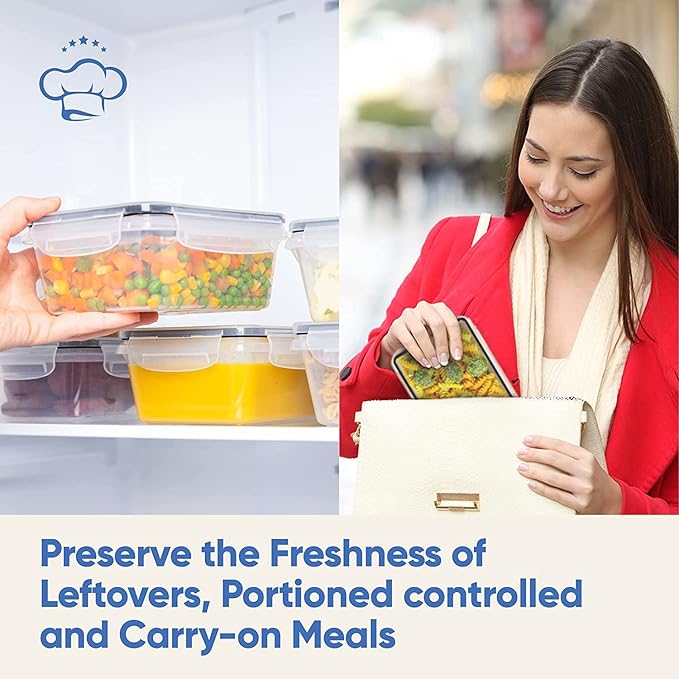 Chef's Path 72 Piece Airtight Food Storage Containers with Lids, 36 Containers and Lids, Stackable Kitchen and Pantry Canisters for Meal Prep and Food Storage - Transparent