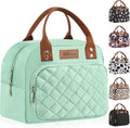 HOMESPON Lunch Bag for Woman Man Adults with Front Pocket Insulated Lunch Tote Lunch Box Container for Work Picnic or Travel(Green)