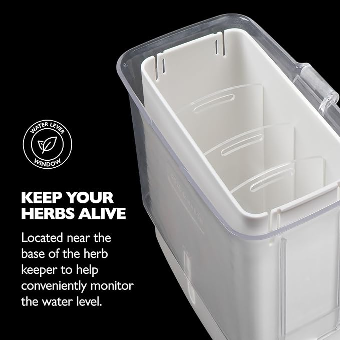 Cole & Mason Fresh Herb Keeper - Acrylic Storage Container for Refrigerator - Storage for Herbs & Vegetables for Fridge - Fresh Herb Keeper