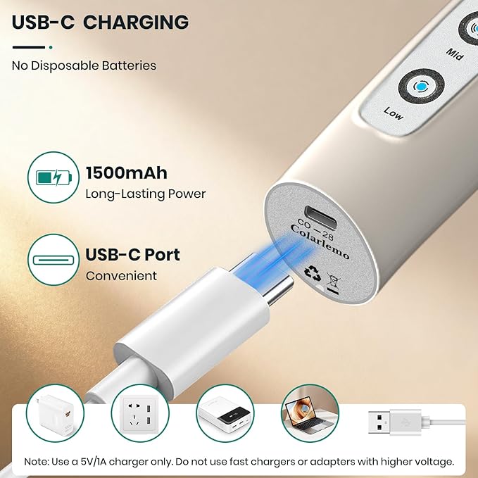 Milk Frother Handheld Rechargeable, Frother Wand Drink Mixer Electric Whisk for Coffee, Detachable With 3 Stainless Whisks, Hand Mixer for Lattes, Cappuccino, Matcha, Egg, No Stand, Beige
