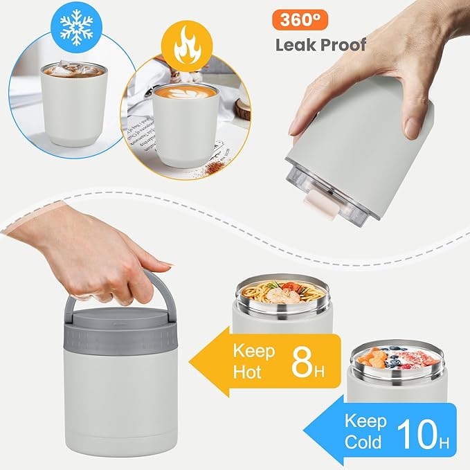 Large Bento Lunch Box Set for Adults Kids Women with 10.5oz Soup Thermo,Coffee Tumblers Men Girls Boys Teenagers Leak-Proof Lunch Food Containers with Lunch Bag