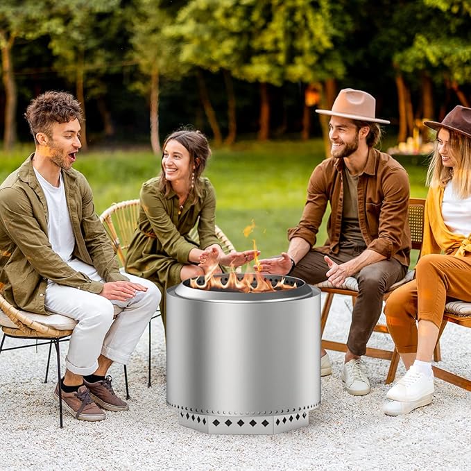 Fire Pit Stand for Solo Stove Bonfire 19.5", Hexagon Bonfire Stoves Support Stand, 304 Stainless Steel Fire Pit Accessories for Solo Stove, Stand Use on Other Fireplace Camping Accessories