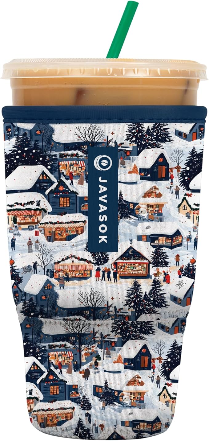 Sok It JavaSok Iced Coffee & Cold Soda Insulated Neoprene Cup Sleeve (Peak Season, Large: 30-32oz)