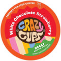 Crazy Cups Decaf Flavored Coffee Pods, Decaffeinated White Chocolate Straberry Flavored Coffee, Single Serve Hot or Iced Medium Roast Coffee for Keurig K Cups Machines, 22 Count