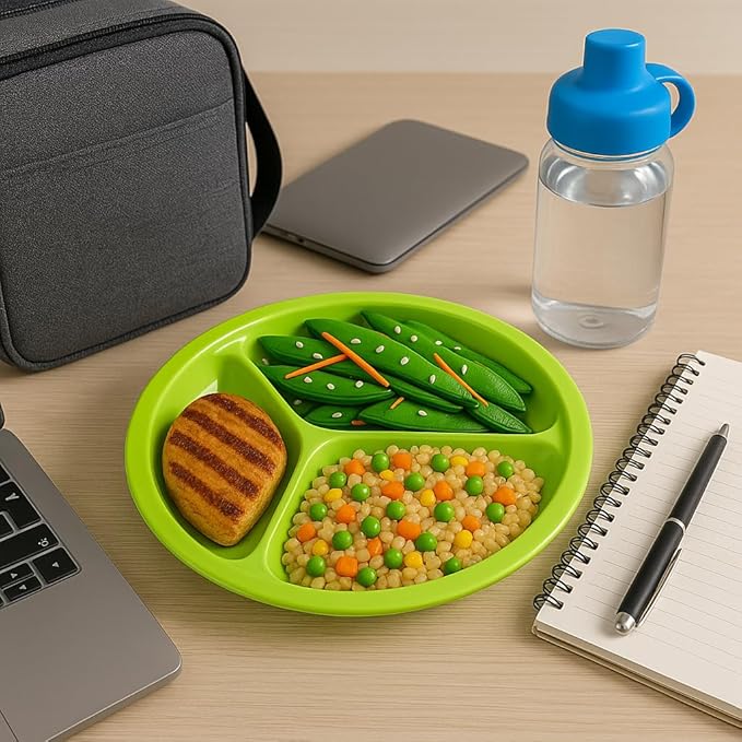 BNYD Portion Control Lunch Container with Lid – Travel Food Storage for Meal Prep, Bento Box Style, Divided Microwave Safe Dish (Set of 1)