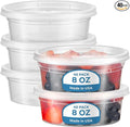 Fit Meal Prep 40 Pack 8 oz Deli Containers with Lids Variety Pack, US Made Leakproof Assorted Plastic Soup Containers, Combo Clear Food Storage Containers with Lids, Microwave Freezer Safe