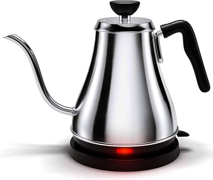 Electric Gooseneck Kettle - 0.8L, 120 Volt, Stainless Steel Electric Tea Kettle - Water Pot Heater/Warmer, Coffee & Tea