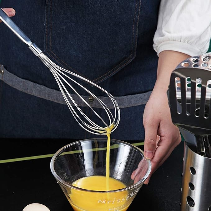Whisk, Berglander Whisks For Cooking, Stainless Steel Balloon Whisk, Sturdy Kitchen Wire Whisk Set for Cooking, Baking, Blending, Whisking, Beating, Stirring, Dishwasher Safe, Easy to Clean