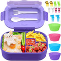 Lunch Box Kids Adult Bento Box Bento-Style Lunch Box 1300ml Ideal Portion Size Leak Proof for Teens Toddlers, BPA Free Lunchbox Containers for School Work Picnic (Purple)