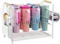 Housolution Water Bottle Organizer Drying Rack for 40 oz Tumbler with Handle, Multifunctional Cup Storage Holder Compatible with Stanley, Owala, Simple Modern and Other Brands, White (Patented)