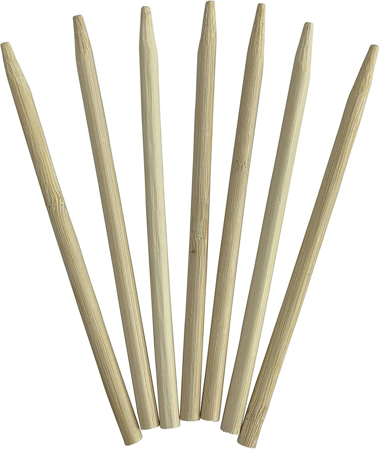 250 Count | KingSeal Natural Bamboo Wood Candy Apple Skewers, Sticks, 5.5 Inch x 6.5mm diameter, Blunt Point for Safety, Retail Pack - 5 Packs of 50 (250 Count)