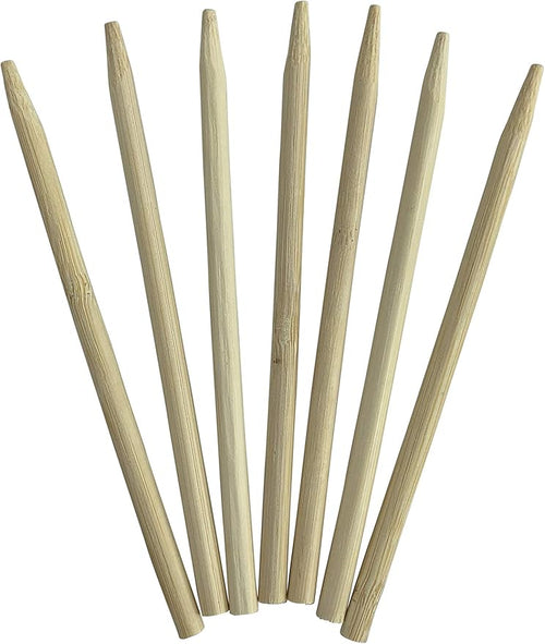100 Count | KingSeal Natural Bamboo Wood Candy Apple Skewers, Sticks, 5.5 Inch x 6.5mm diameter, Blunt Point for Safety, Retail Pack - 2 Packs of 50 (100 Count)