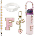 Cute Letter Charm Set Compatible with Owala Water Bottle 24 oz, 32 oz, 40 oz, Owala Kids, Owala Coffee Tumbler, Owala FreeSip – Includes Handle Strap, for Owala Accessories & Stanley Cup Accessories