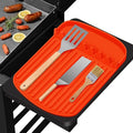 Silicone Griddle Tools Mat for Blackstone,16.9"x 11.8" Spatula Mat with Drip Pad,Heat-Resistant Grill BBQ Caddy Utensils Holder for Kitchen,Cooking & Countertop,Side Shelf Mat Blackstone Aceessories