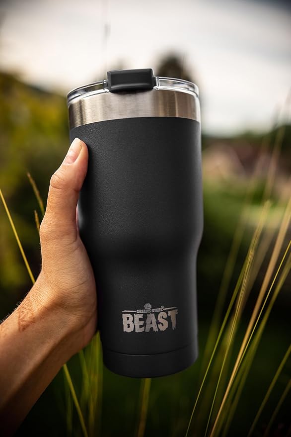 Beast 40 oz Tumbler Stainless Steel Vacuum Insulated Coffee Ice Cup Double Wall Travel Flask (Matte Black)