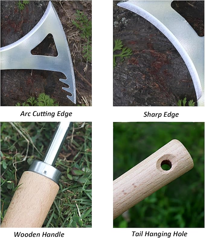 Weed Puller Tool, Manual Stainless Steel Weeding Tool, Triangle Shape for Lawn Vegetable Garden Farm Planting