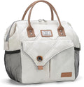 Lekesky Lunch Bag for Women Insulated Lunch Box Leakproof Lunchbox for Adult Work, Quilted Beige