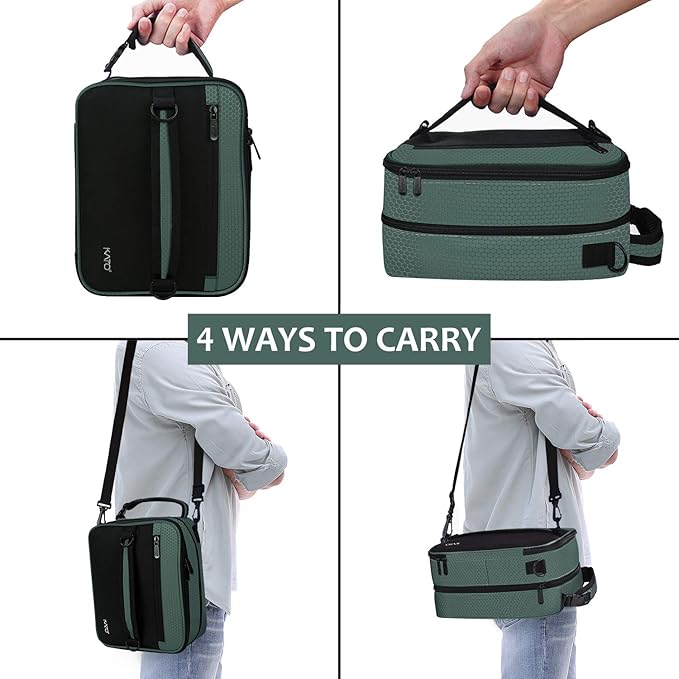 Tirrinia Expandable Insulated Lunch Bag for Men Women – Leakproof Reusable Cooler LunchBox for Kids & Adults with Shoulder Strap, Perfect for Work, School, Office, Travel,Grey
