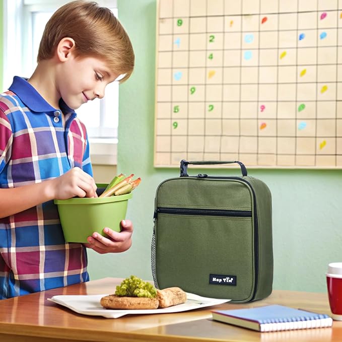 Hap Tim Insulated Lunch Bag Women, Reusable Lunch Box for Women & Men, Adluts Lunchbox for Work, Portable Lunchbag, Army Green（18654-AY）