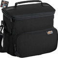 GORILLA GRIP Reusable Insulated Lunch Box Bag for Women Men, Large Leakproof Soft Cooler Bags, Multiple Compartments, Mesh Pockets, Adjustable Strap, Food Tote Keeps Drinks Cold, 8L, 10x9, Black