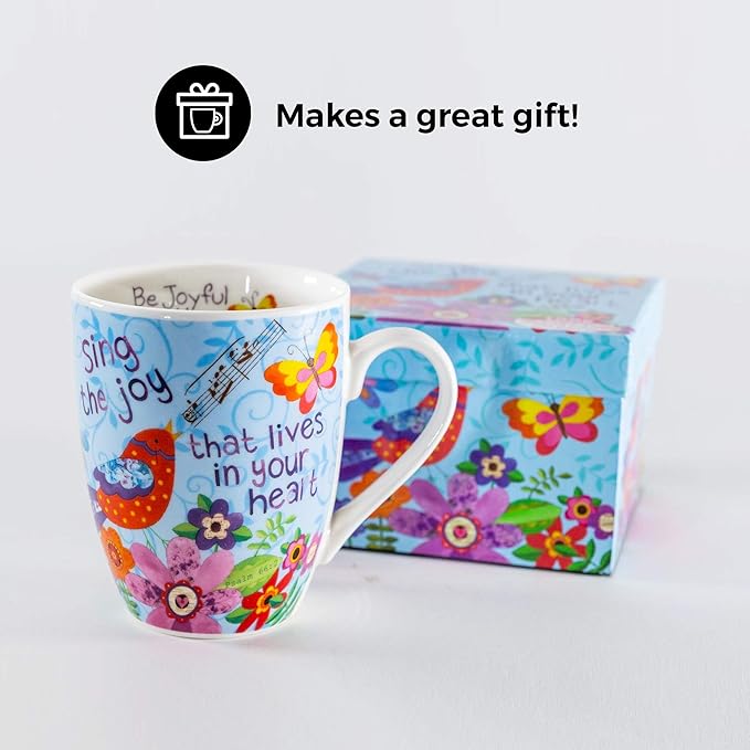 Divinity Boutique Ceramic Boxed Mugs, One Size, Sing Joy Bird (23579)