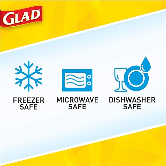 Glad Food Storage Containers - Big Bowl Container - 48 Ounce - 3 Containers