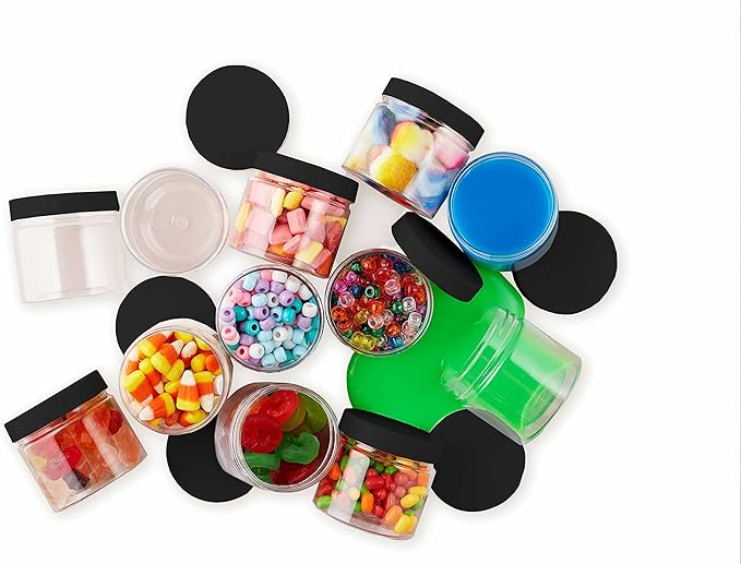 Healthy Packers 4oz Plastic Containers with Lids for Food (12 pack) - Food Storage & Soup Clear Plastic Deli Cups - BPA Free | Leakproof - Microwaveable - Reusable - Dishwasher & Freezer Safe (Black)