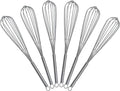 8 inch Mini Wire Whisk 6 Pack - Stainless Steel