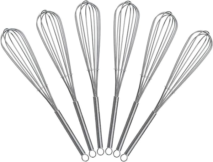8 inch Mini Wire Whisk 6 Pack - Stainless Steel