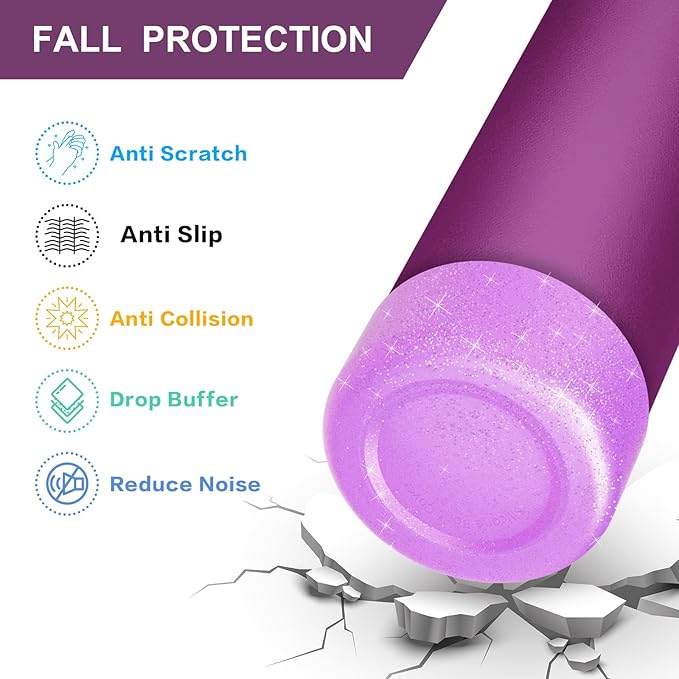 2PCS Glitter Silicone Boot for Owala Water Bottle, Anti-Slip Protective Sleeve for Owala Twist,FreeSip and Flip Stainless Steel Water Bottle, BPA-Free, Dishwasher Safe, Accessories