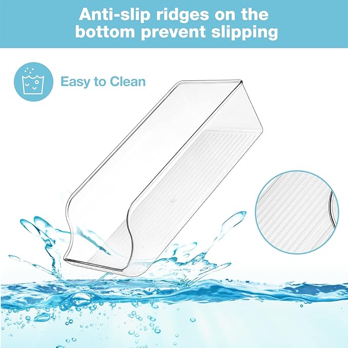 Puricon 2 Pack Standard Can Drink Dispenser Organizer for Refrigerator Plastic Soda Pop Holder Container Storage Bin for Fridge Freezer Pantry Kitchen
