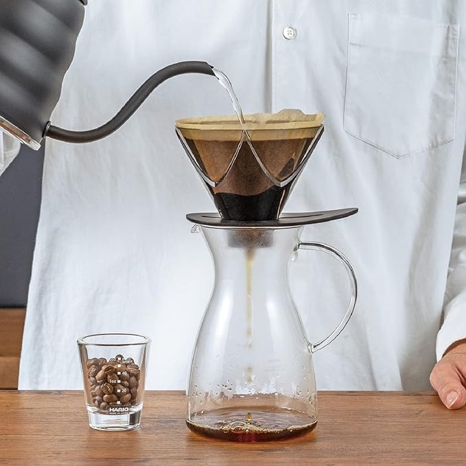 Hario V60 "Mugen" Plastic Coffee Dripper, Size 02, Clear Black