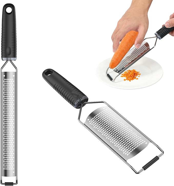 4Pcs Stainless Steel Grater for Different Food Grater with Non-Slip Handle for Vegetables Cheese Shredder and Lemon