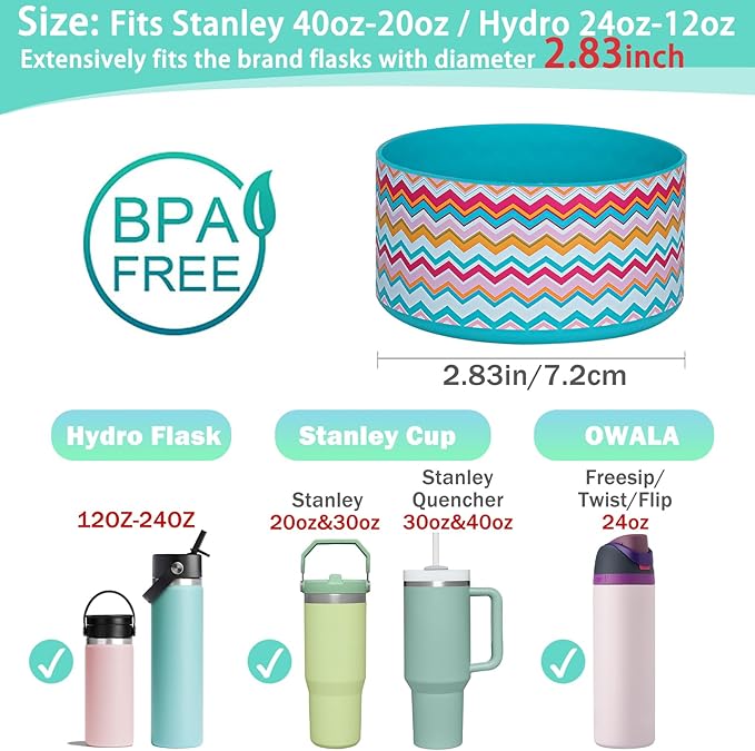 WK IEASON Protective Silicone Base Cover Boot for Hydro Flask Wide Mouth/Standard Mouth, Anti-Slip Silicone Bottom Bumper As Hydro Flask Water Bottle Accessories-2.83inch Bottom Diameter