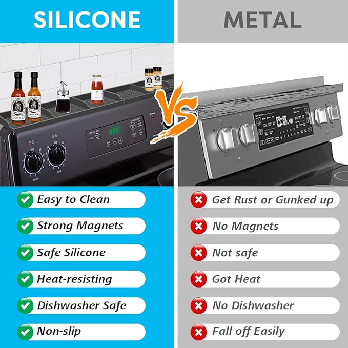 Stove Top for Silicone Shelf,30 Inch Magnetic Shelf Over the Stove Spice Rack,Kitchen Shelf for Above Stovetop Organizer Magnet Flat Back of Stove-Dark Grey