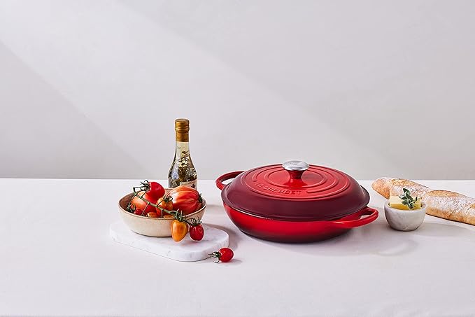 Le Creuset Enameled Cast Iron Signature Braiser, 3.5 qt., Cerise