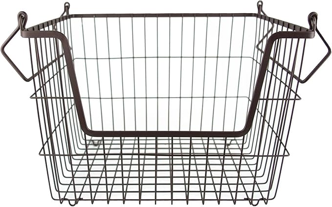 DII Metal Wire Mesh Stackable Utility Storage Bin, Small, 11x11x6, Cool Gray