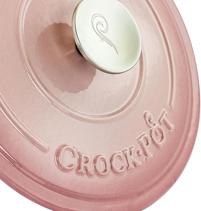 Crock-Pot Artisan Round Enameled Cast Iron Dutch Oven, 3-Quart, Blush Pink