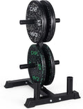 CAP Barbell 2-Inch Olympic Bumper Plate Weight Set with 6 Post Rack | 100-370 lbs | Multiple Options