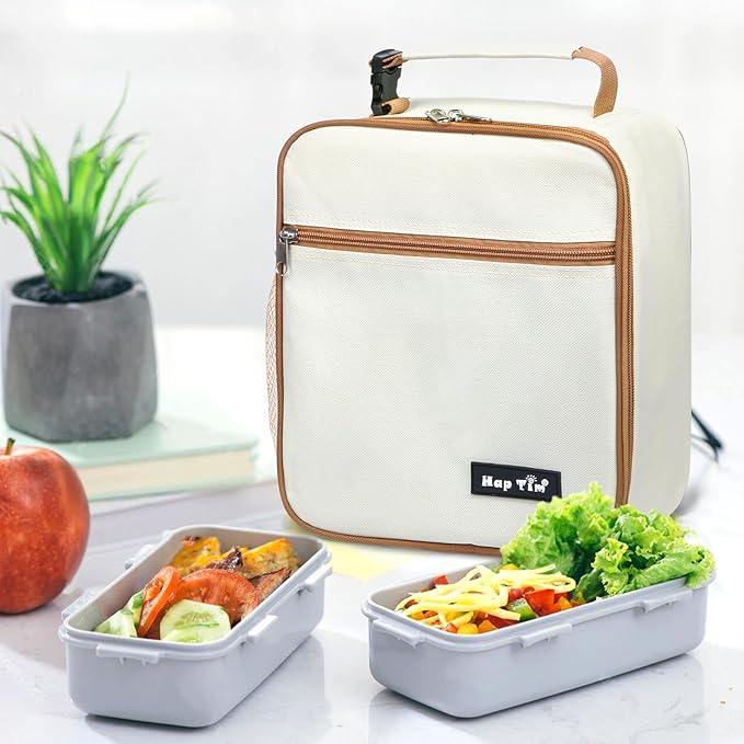 Hap Tim Insulated Lunch Bag Women, Reusable Lunch Box for Women & Men, Adluts Lunchbox for Work, Portable Lunchbag（18654-BE）
