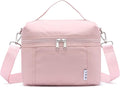NOL Natural Organic Lifestyle Insulated Lunch Bags for Women Cooler Bag Lightweight Nylon Waterproof Lunch Box For Work (Medium, Pink)