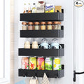 Magnetic Spice Rack for Refrigerator, Kitchen Organizer and Storage Shelf, Black (4 Pack)…
