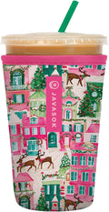 Sok It JavaSok Iced Coffee & Cold Soda Insulated Neoprene Cup Sleeve (Sugarplum Street, Medium: 22-28oz)
