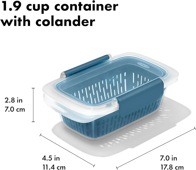 OXO Good Grips Prep and Go Container With Colander - Ocean Blue