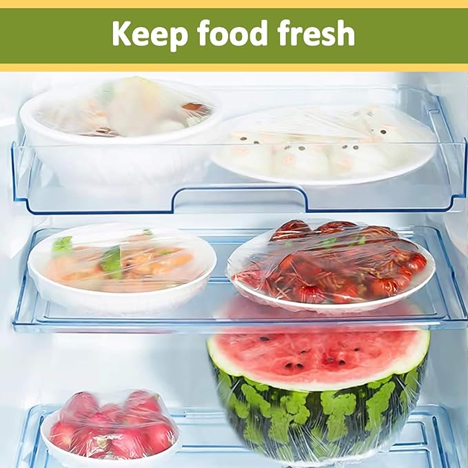 MAQIHAN 200 Bowl Covers for Bread Proofing - Medium Plastic Wrap Food Sourdough Baking Rising Elastic Reusable Plate Covers Outdoor Food Fresh Keeping Bags Shower Cap Hair Deep Conditioning