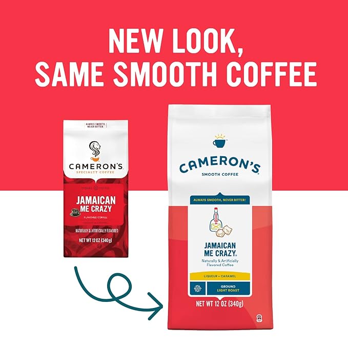 Cameron's Coffee Roasted Ground Coffee Bag, Flavored, Jamaican Me Crazy, 12 Ounce